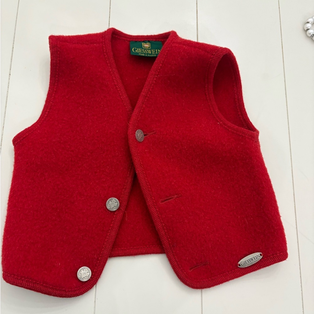Giesswein 2 Red Wool Vest October fest German Austria